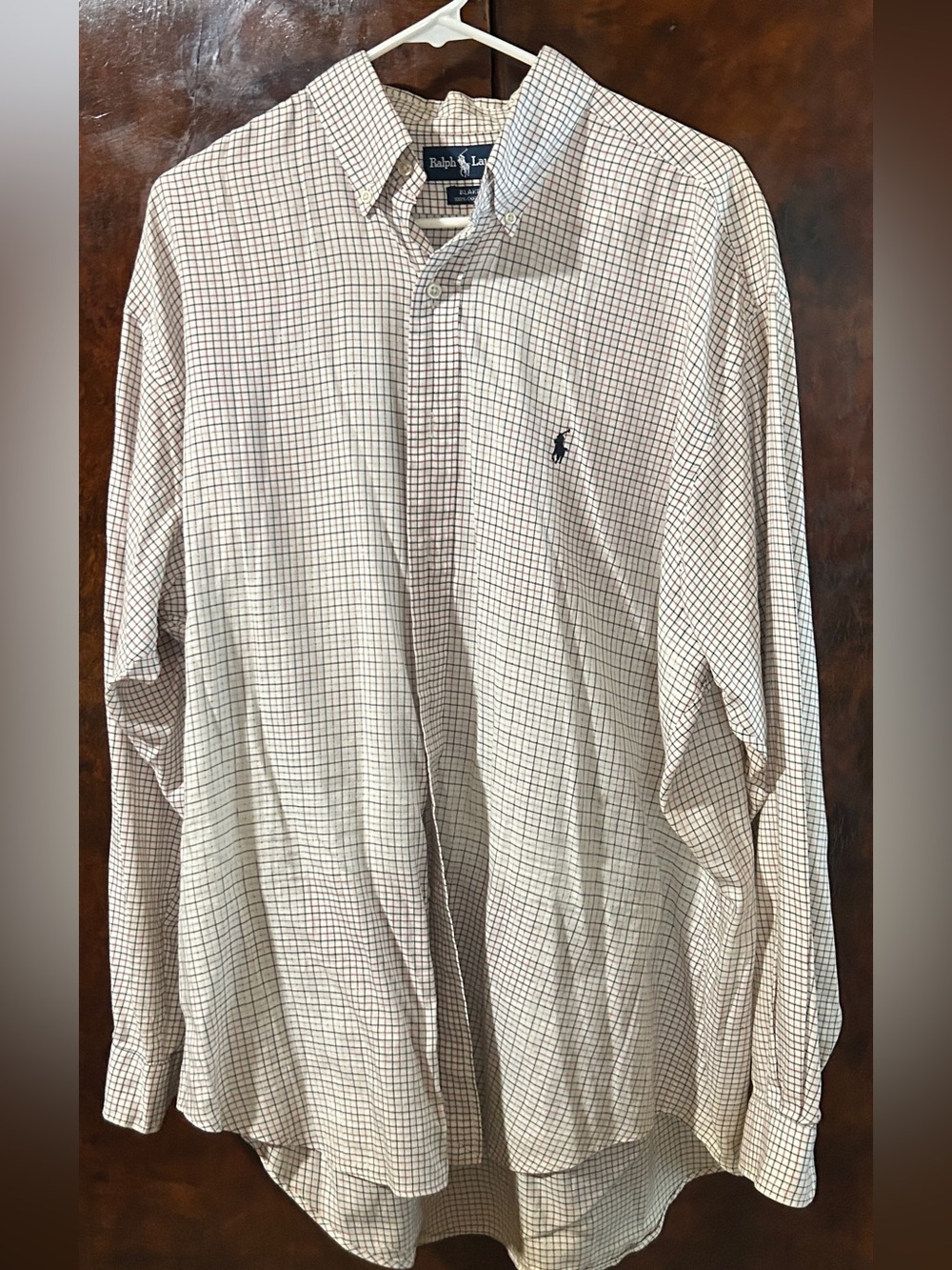 Ralph Lauren Blake Button Down Men's Long-sleeved Shirt 100% Cotton Size Large